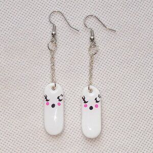 Adorable Handmade Ghost Earrings, Cute Ghost Earrings, Fun Clay Earrings